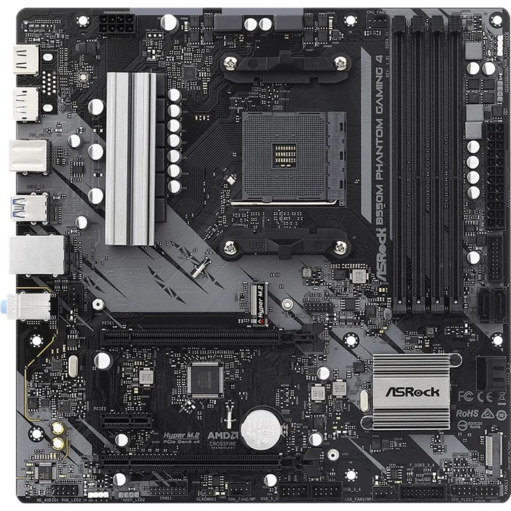 Asrock B550M Phantom Gaming 4 - ATX, AMD B550, Sockel AM4, Dual-channel DDR4-SDRAM (90-MXBE90-A0UAYZ) – Bild 1