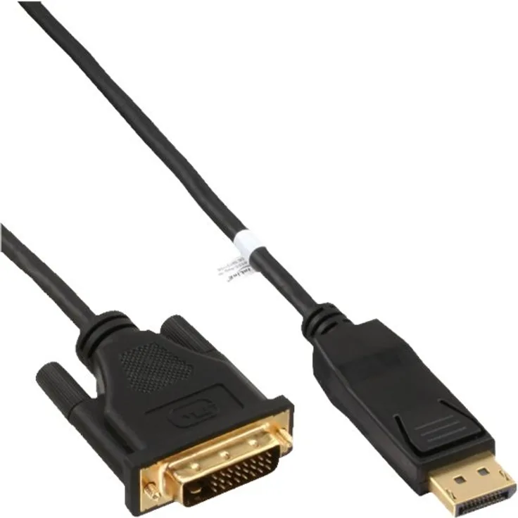25er Bulk-Pack InLine DisplayPort zu DVI Konverter Kabel schwarz 2m