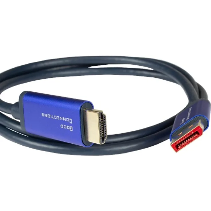 DisplayPort 1.4 an HDMI 2.0 SmartFLEX Kabel, 4K UHD 60Hz, Aluminiumgehäuse, CU, dunkelblau, 2m