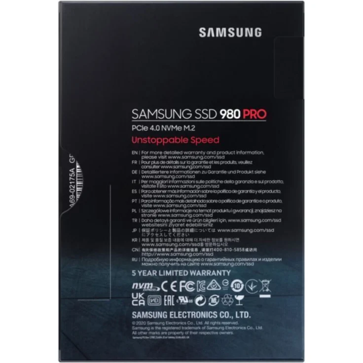 Samsung 980 PRO MZ-V8P1T0BW - Solid-State-Disk - verschlüsselt - 1 TB - intern - M.2 2280 - PCI Express 4.0 x4 (NVMe) - Puffer: 1 GB - 256-Bit-AES - TCG Opal Encryption (MZ-V8P1T0BW) – Bild 5