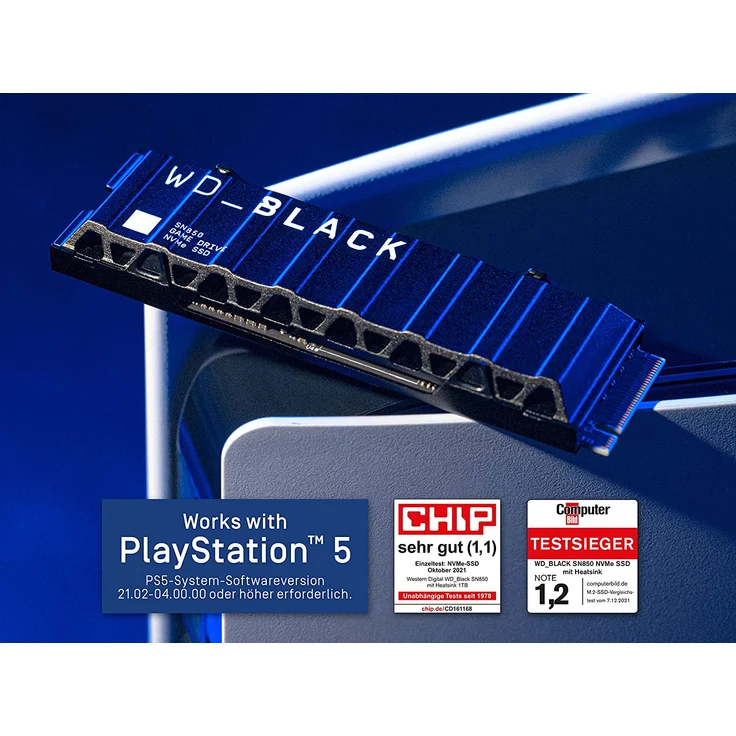 WD Black 1TB SN850 NVMe SSD Supremely Fast PCIe Gen4 x4 M.2 mit Khlkrper internal single-packed – Bild 4