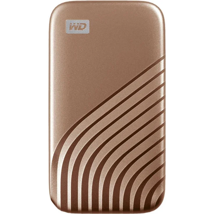 WD My Passport WDBAGF0020BGD - Solid-State-Disk - verschlüsselt - 2 TB - extern (tragbar) - USB 3.2 Gen 2 (USB-C Steckverbinder) - 256-Bit-AES - Gold (WDBAGF0020BGD-WESN) – Bild 2