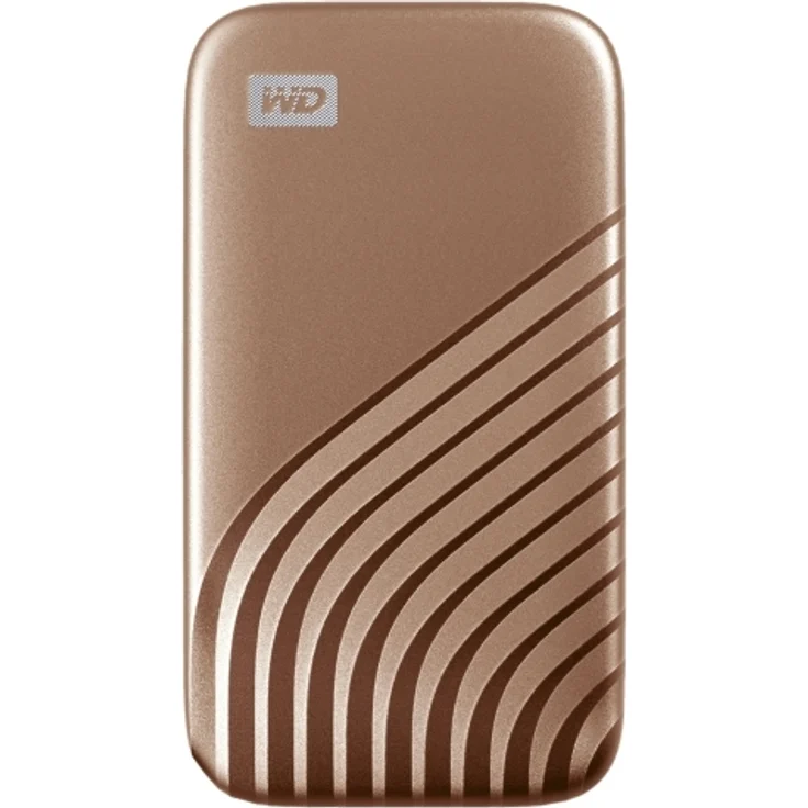 WD My Passport WDBAGF0020BGD - Solid-State-Disk - verschlüsselt - 2 TB - extern (tragbar) - USB 3.2 Gen 2 (USB-C Steckverbinder) - 256-Bit-AES - Gold (WDBAGF0020BGD-WESN) – Bild 5