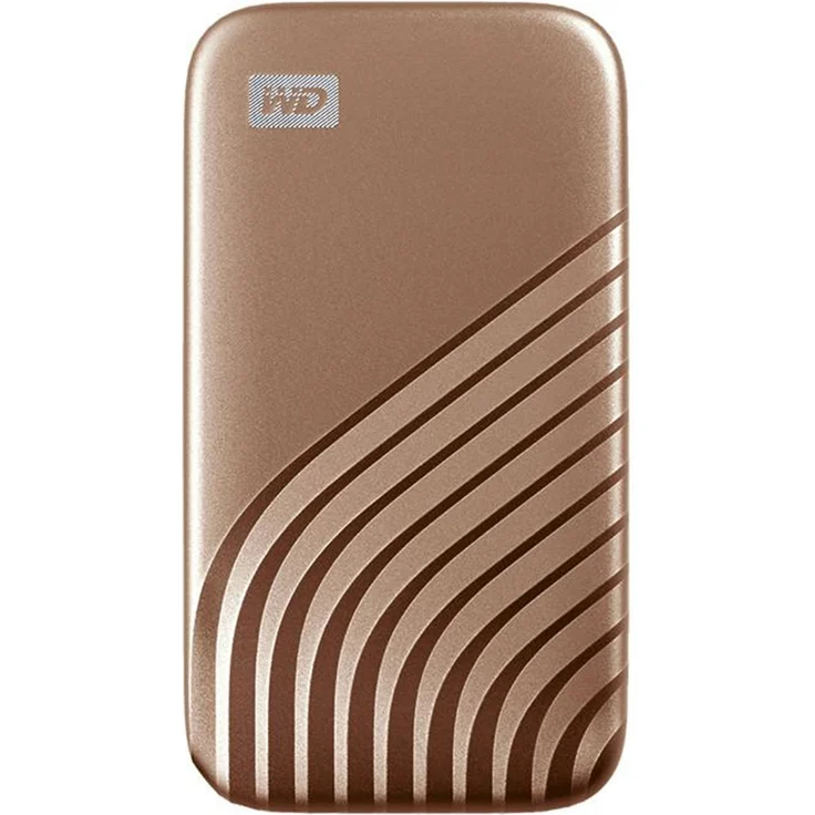 WD My Passport WDBAGF0020BGD - Solid-State-Disk - verschlüsselt - 2 TB - extern (tragbar) - USB 3.2 Gen 2 (USB-C Steckverbinder) - 256-Bit-AES - Gold (WDBAGF0020BGD-WESN) – Bild 4