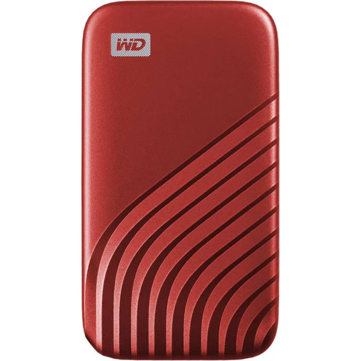 WD My Passport SSD WDBAGF0020BRD - Solid-State-Disk - verschlüsselt - 2 TB - extern (tragbar) - USB 3.2 Gen 2 (USB-C Steckverbinder) - 256-Bit-AES - Rot (WDBAGF0020BRD-WESN) – Bild 1