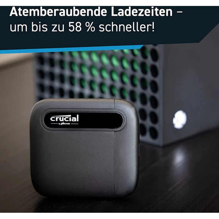 Crucial X6 - Solid-State-Disk - 1 TB - extern (tragbar) - USB 3.1 Gen 2 (USB-C Steckverbinder) - Schwarz (CT1000X6SSD9) – Bild 10