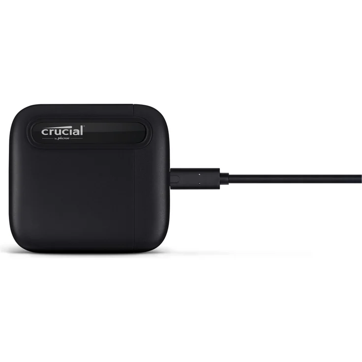 Crucial X6 - Solid-State-Disk - 1 TB - extern (tragbar) - USB 3.1 Gen 2 (USB-C Steckverbinder) - Schwarz (CT1000X6SSD9) – Bild 1