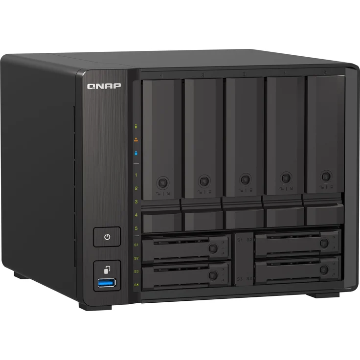 QNAP 9-bay NAS AMD Ryzen V1500B 32GB DDR4 SODIMM 5x6.35cm 2.5 Zoll-8.89cm 3.5 Zoll SATA 6Gbps + 2x6.35cm 2.5 Zoll U.2 NVMe PCIe Gen3 x4 – Bild 9