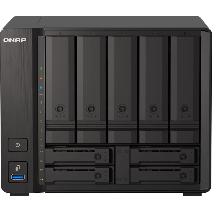 QNAP 9-bay NAS AMD Ryzen V1500B 32GB DDR4 SODIMM 5x6.35cm 2.5 Zoll-8.89cm 3.5 Zoll SATA 6Gbps + 2x6.35cm 2.5 Zoll U.2 NVMe PCIe Gen3 x4 – Bild 6