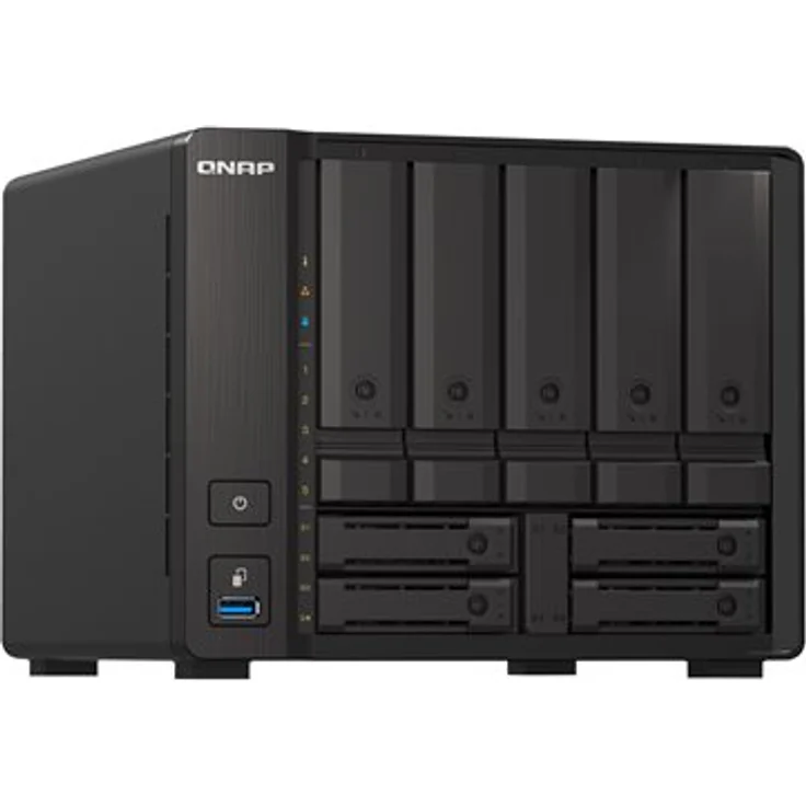 QNAP 9-bay NAS AMD Ryzen V1500B 8GB DDR4 SODIMM 5x6.35cm 2.5 Zoll-8.89cm 3.5 Zoll SATA 6Gbps + 2x26.35cm 2.5 Zoll U.2 NVMe PCIe Gen3 x4 – Bild 9