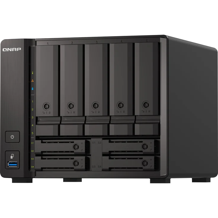 QNAP 9-bay NAS AMD Ryzen V1500B 8GB DDR4 SODIMM 5x6.35cm 2.5 Zoll-8.89cm 3.5 Zoll SATA 6Gbps + 2x26.35cm 2.5 Zoll U.2 NVMe PCIe Gen3 x4 – Bild 6