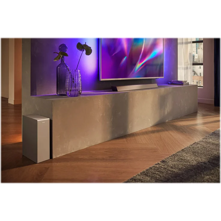 Philips B8505 2.1 Soundbar mit Subwoofer, Dolby Atmos, Google Assistant, Amazon Alexa, kabellos, geeignet für TV, silber – Bild 14