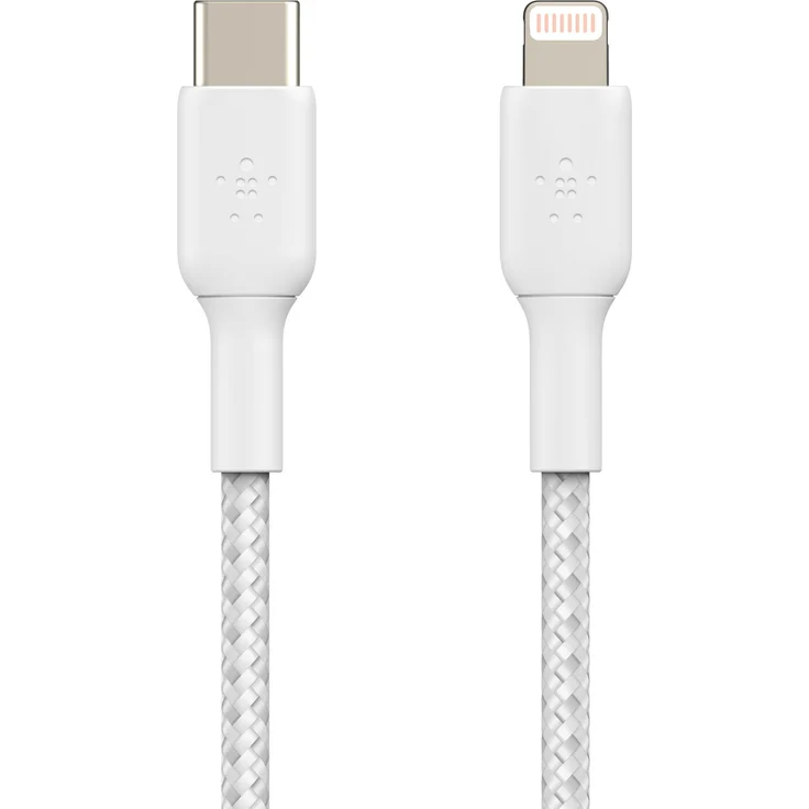 Belkin Lightning/USB-C Kabel ummantelt mfi 2m weiß – Bild 7