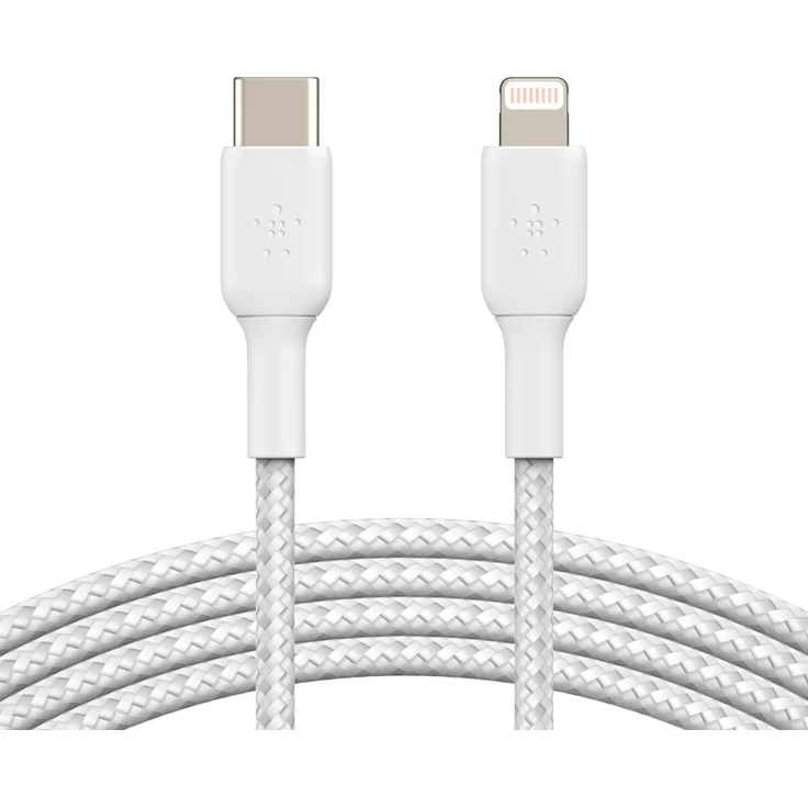 Belkin Lightning/USB-C Kabel ummantelt mfi 2m weiß – Bild 6