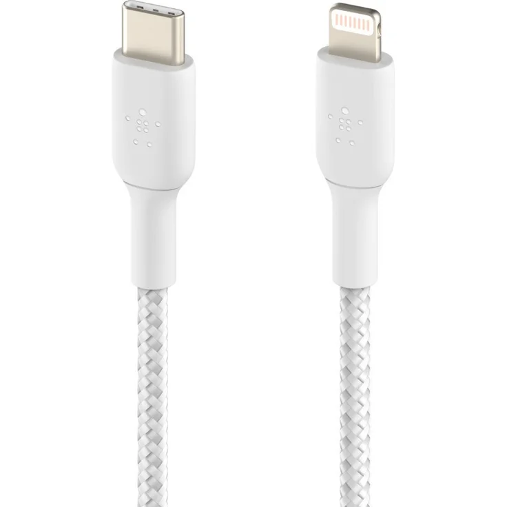 Belkin Lightning/USB-C Kabel ummantelt mfi 2m weiß – Bild 4