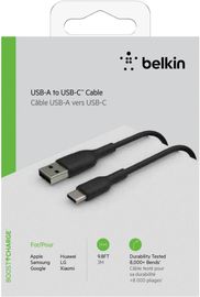 Belkin USB-C/USB-A Kabel PVC, 3m, schwarz