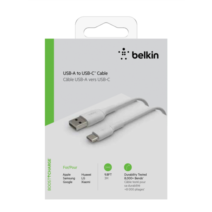 Belkin USB-C/USB-A Kabel PVC, 3m, weiß – Bild 8