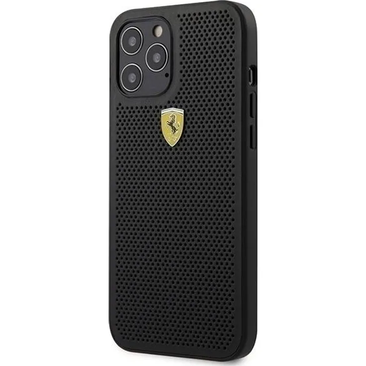 Ferrari - On Track Perforated - iPhone 12 mini (5.4) - Schwarz - Hard Cover - Handyhülle - Schutzhülle (FESPEHCP12SBK)