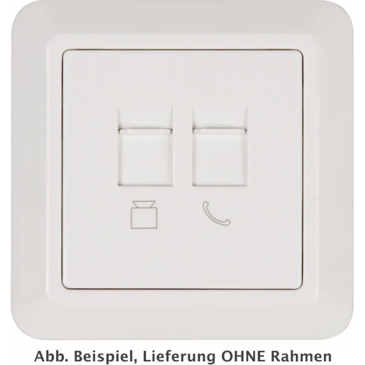 RJ45 + RJ11 Dose McPower ''Cup'' für ISDN, Cat, UP, weiß