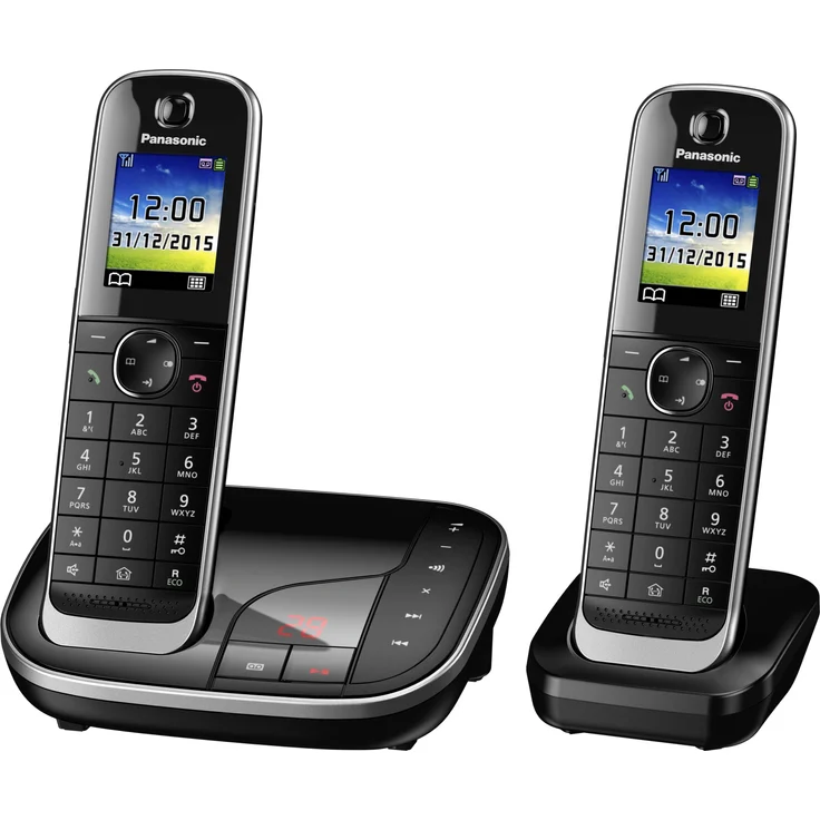 Panasonic KX-TGJ322GB Familien-Telefon mit Anrufbeantworter, Schnurloses Telefon DUO, Mobilteil, strahlungsarm, Anrufschutz, DECT Basisstation, schwarz – Bild 2