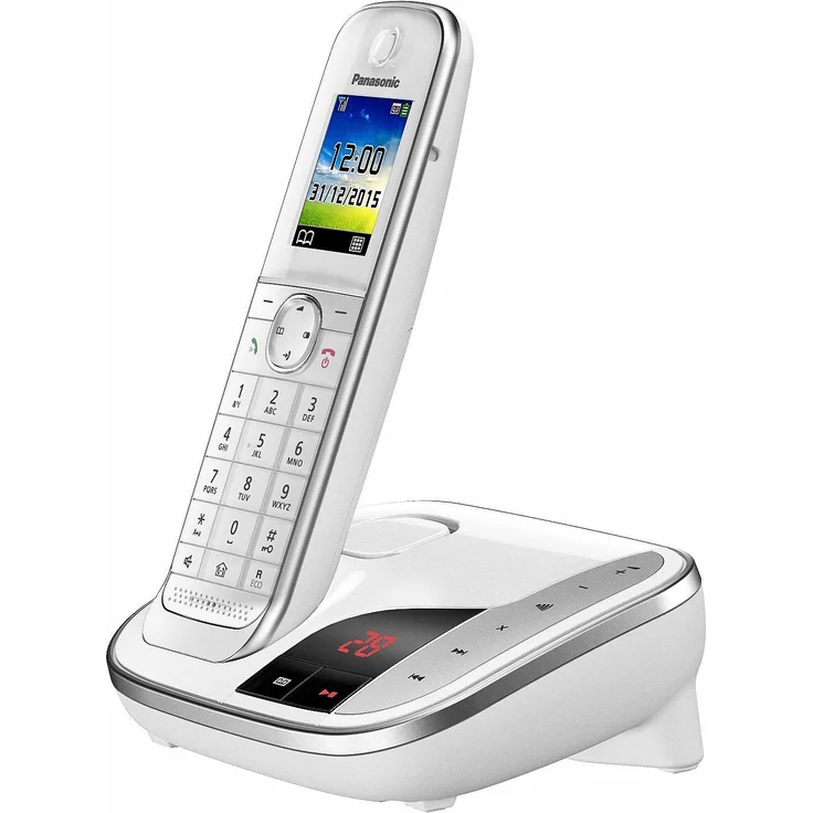 Panasonic KX-TGJ320GW Familien-Telefon mit Anrufbeantworter, Schnurloses Telefon, strahlungsarm, Anrufschutz, DECT Basisstation, Freisprechen, weiß – Bild 3