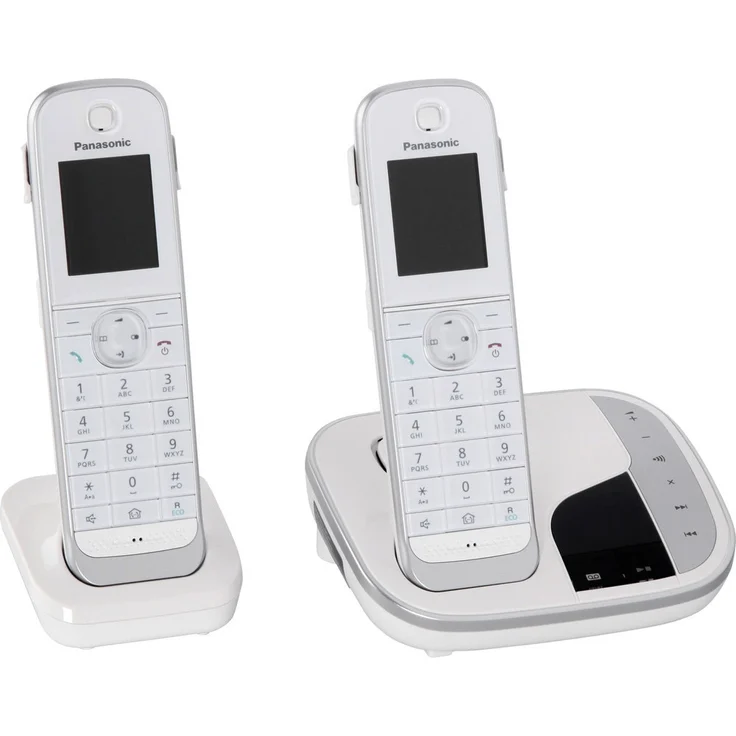 Panasonic KX-TGJ322GW Familien-Telefon mit Anrufbeantworter, Schnurloses Telefon DUO, strahlungsarm, Anrufschutz, DECT Basisstation, weiß – Bild 3