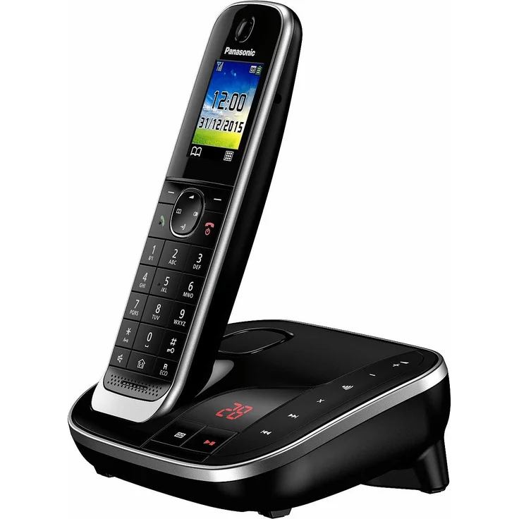 Panasonic KX-TGJ320GB Familien-Telefon mit Anrufbeantworter, Schnurloses Telefon, strahlungsarm, Anrufschutz, DECT Basisstation, Freisprechen, schwarz – Bild 3