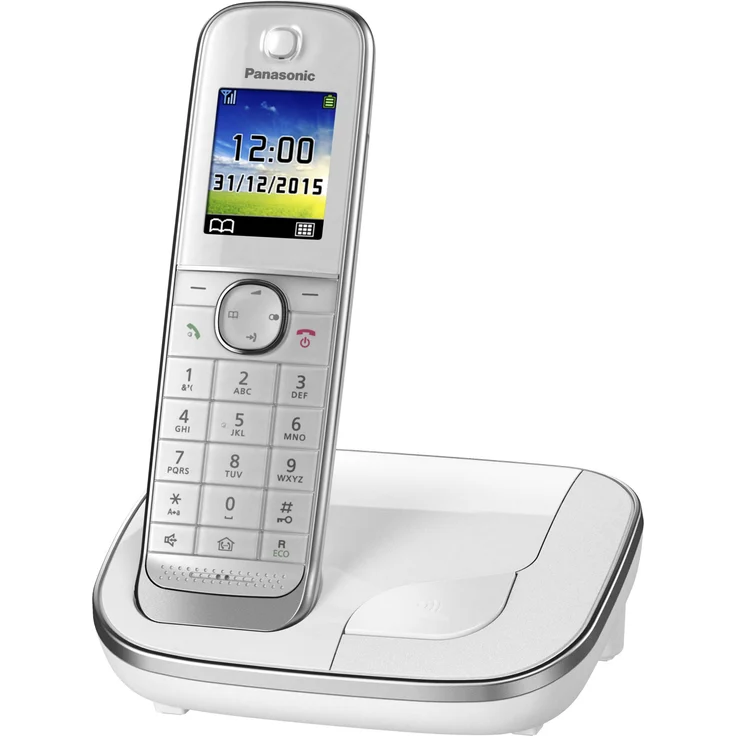 Panasonic KX-TGJ310GW Familien-Telefon ohne Anrufbeantworter, Schnurloses Telefon, strahlungsarm, Anrufschutz, DECT Basisstation, Freisprechen, weiß – Bild 2