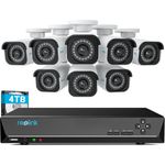 Reolink RLK16-810B8-A 4K PoE Überwachungskamera, Außenbereich, mit 8X 8MP PoE IP Kamera, 16CH 4TB HDD NVR, Personenerkennung, Fahrzeugerkennung, IP66, 30M IR Nachtsicht