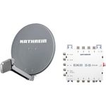 Kathrein HD Sat Anlage CAS 80 (75cm) in Anthrazit Grau + Quattro LNB & EXR 58/ECO - HDTV 1080p, 3D, Ultra HD 4K
