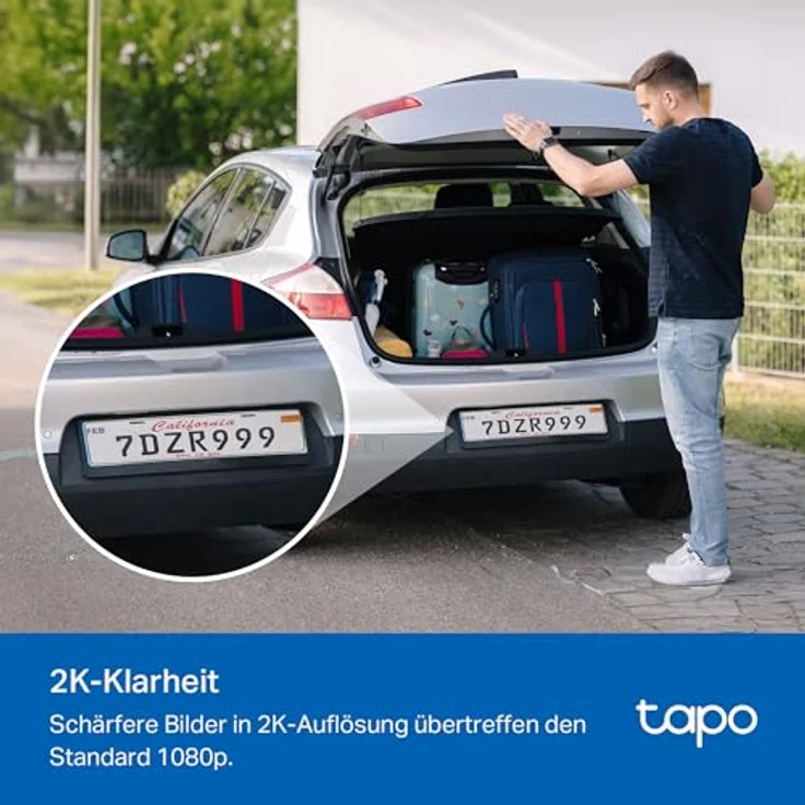 Tapo C410 KIT Solar Überwachungskamera Aussen Akku, 2K 3MP, Farbnachtsicht, 6400-mAh Akku, Zwei-Wege-Audio, Personenerkennung, Alexa&Google Assistant, 2,4 GHz – Bild 5