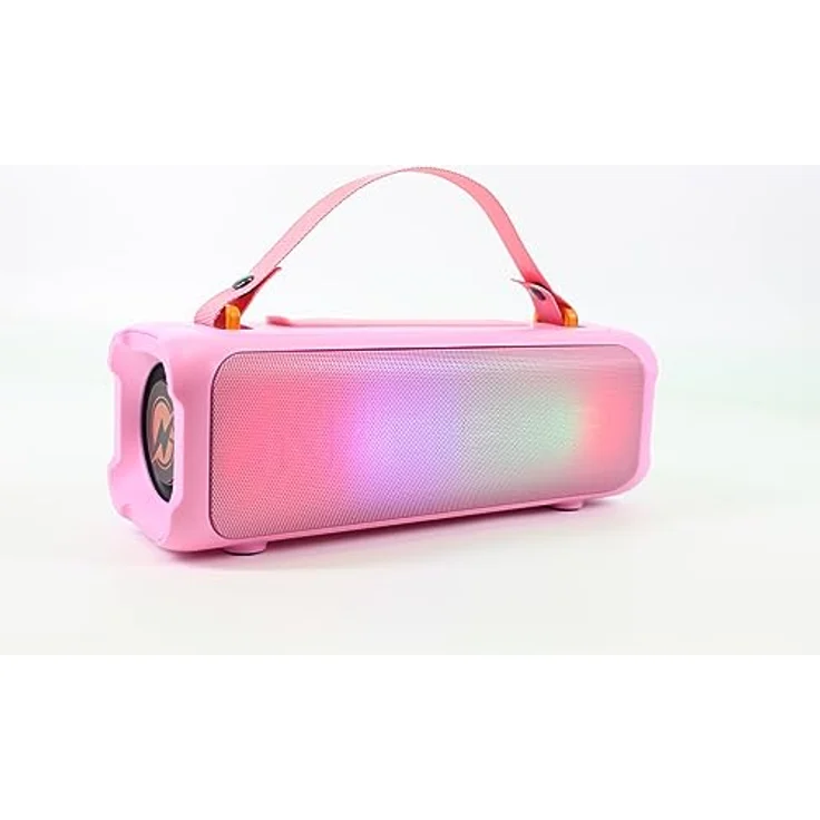 N-Gear Blazooka 703 Rosa Bluetooth Lautsprecher - Tragbar, kabellos, inkl. Mikrofon & Disco Licht, 100W, 5h Spielzeit – Bild 4