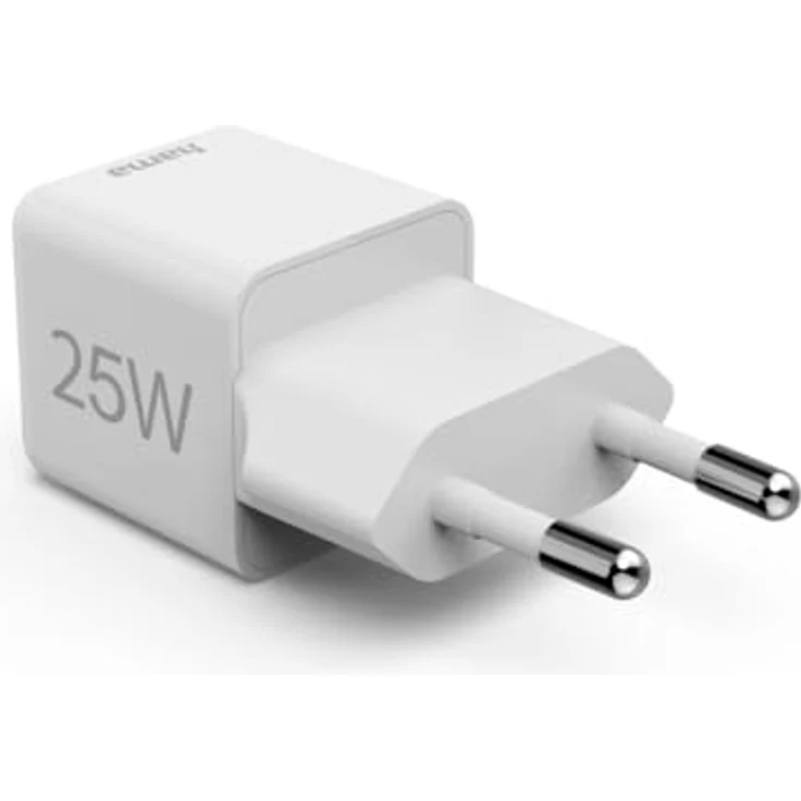 Hama Schnellladegerät (USB-C, Power Delivery, Quick Charge, 25 W, Super-Mini-Format 2,9 x 2,75 x 2,75 cm) Weiß – Bild 3