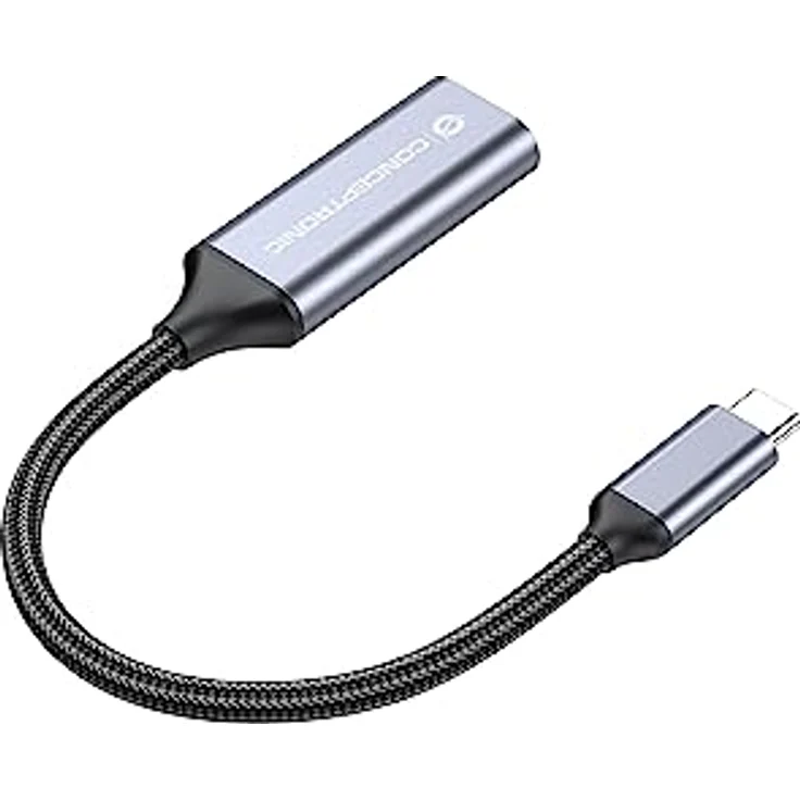 Conceptronic ABBY09G, USB-C-auf-HDMI-Adapter mit 4K 60Hz Unterstützung, Aluminiumgehäuse und geflochtenem Kabel – Bild 3