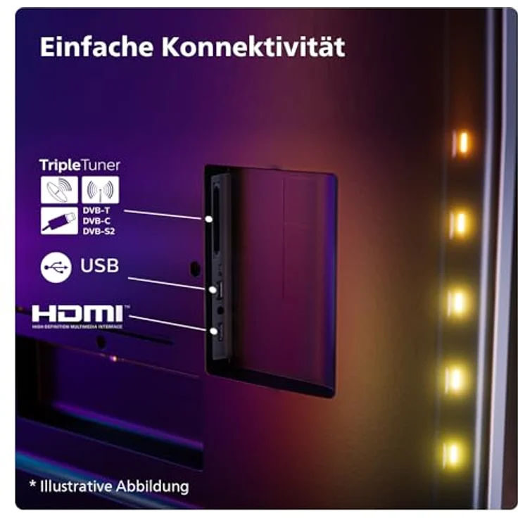 Philips Ambilight 55OLED809 4K OLED Smart TV - 55-Zoll Display mit P5 AI Perfect Picture, Ultra HD Google TV, Dolby Vision und Dolby Atmos Sound - Schwarz – Bild 2