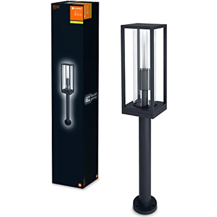 LEDVANCE LED Stehleuchte und Wegeleuchte für 1x E27 Leuchtmittel, Design Leuchte mit Rahmendesign für Aussen für dirkete Beleuchtung, 60cm Höhe, aus hochwertigem Aluminium, ENDURA FRAME 80CM Post E27 – Bild 3