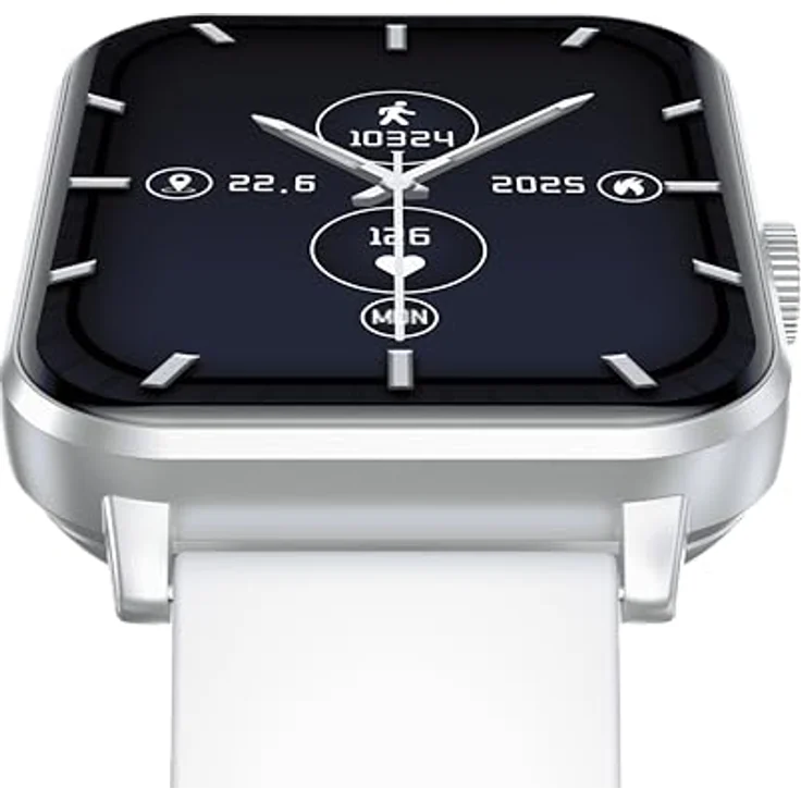 MP myPhone Watch Classic 2 Silver großer 260-mah-Akku, eine Woche Akkulaufzeit, Bluetooth-Anrufe, großer 1,85-Zoll-Bildschirm, IP65-Robustheit, mehrere Sportmodi, spezielle App – Bild 2