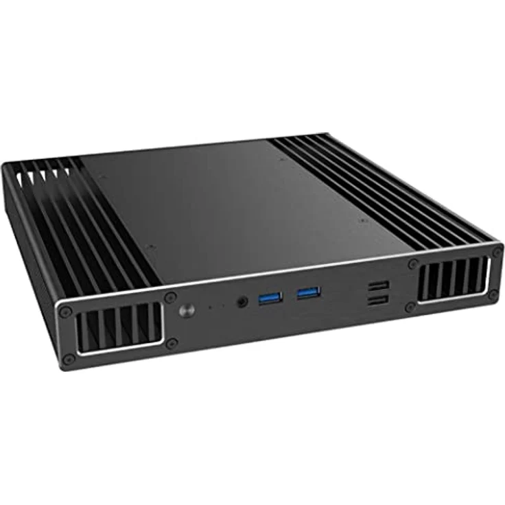 Akasa Plato WS, Aluminum Low Profile PC Case for Intel® NUC 13/12/11 Pro, Fanless Chassis, Supports VESA mounting, A-NUC85-M1B (Silver) – Bild 1