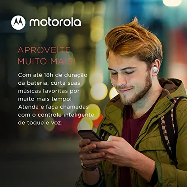 Motorola Sound MOTO BUDS 150 - Kabellose Ohrhörer - Bluetooth - Wasser- und Schweißfest - Touch- un Sprachsteuerung - 18 Stunden Spielzeit - Weiß – Bild 3