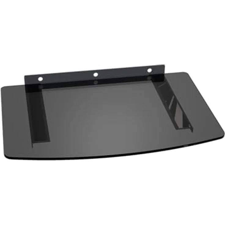 Cabletech LECHPOL UCH0216 Wandhalterung für DVD- / Blu-ray-Player und RTV-Geräte, elegantes schwarzes Glasregal mit Montagematerial – Bild 1