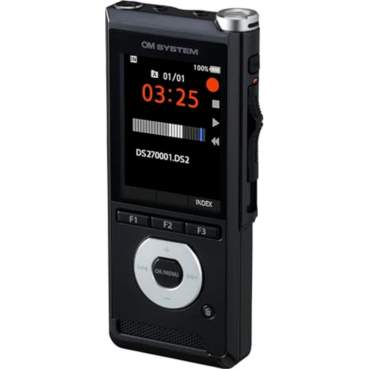 OM SYSTEM DS-2700 Digitales Diktiergerät, 2 GB Speicher, omni-direktionale Stereomikrofone – Bild 2