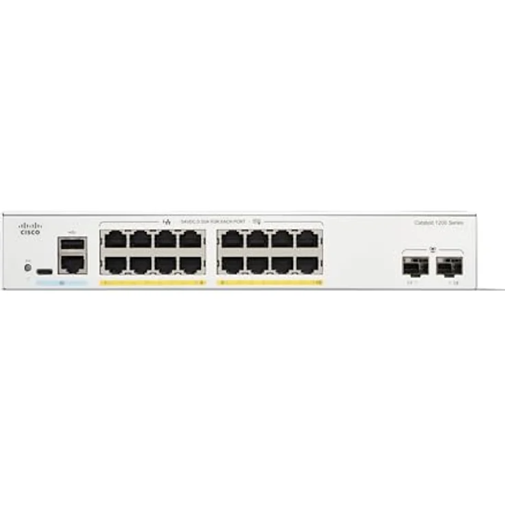 Cisco Catalyst 1200-16P-2G-Smart-Switch, 16-Port-GE, PoE, 2 x 1-GE-SFP, eingeschränkter Lebenszeitschutz (C1200-16P-2G) – Bild 2