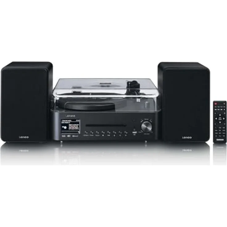 Lenco MC-760BK, HiFi-Stereoanlage mit DAB+, CD, MP3, Plattenspieler, Bluetooth 5.3, Schwarz – Bild 2