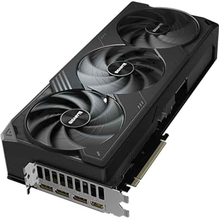 Gigabyte GeForce RTX 5090 WINDFORCE OC 32G Grafikkarte - 32 GB GDDR7, 512 Bit, PCI-E 5.0, 2467MHz Kernfrequenz, 3 x DP 2.1a, 1 x HDMI 2.1b, NVIDIA DLSS 4, GV-N5090WF3OC-32GD, schwarz – Bild 4