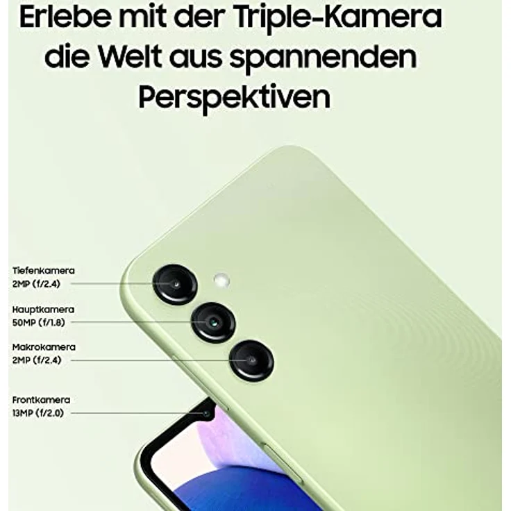 Samsung Galaxy A14 5G, Android Smartphone, 6,6 Zoll Dynamic AMOLED Display, 5.000 mAh Akku, 64 GB/4 GB RAM Handy in Light Green inkl. 30 Monate Herstellergarantie  – Bild 4