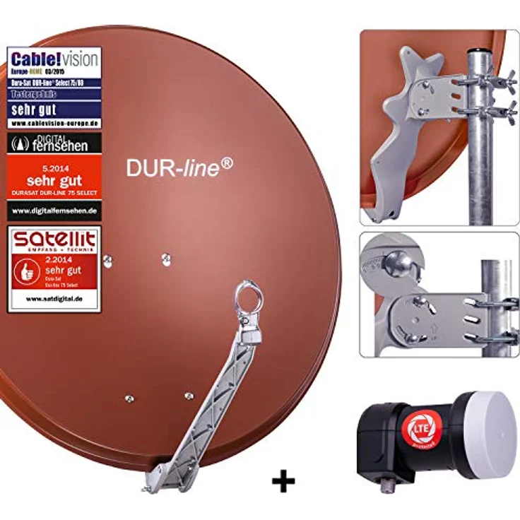 DUR-line Select 75/80cm Komplettanlage ziegelrot + Single LNB – Bild 2