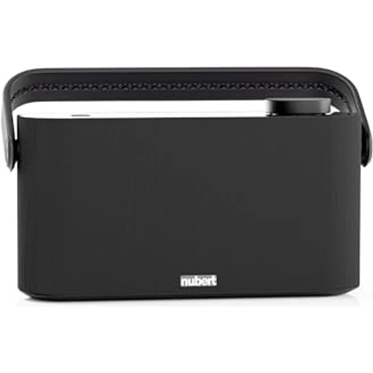 Nubert nuGo! ONE+ | Bluetooth-Lautsprecher Schwarz | Akku für 24h Laufzeit | Integriertes Radio mit DAB+ und UKW/FM | 2,9" IPS-Display | IPX5 Spritzwasserschutz | Mit Tragegriff – Bild 1