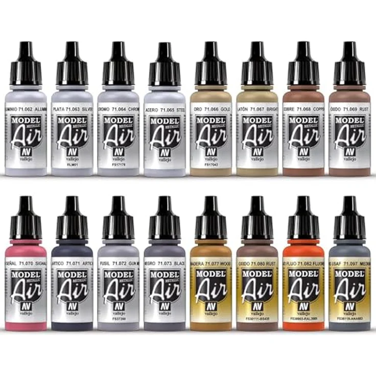 Model Air Set Metallic-Effekte 71181 Airbrush Farben Set Vallejo 100 504 – Bild 3