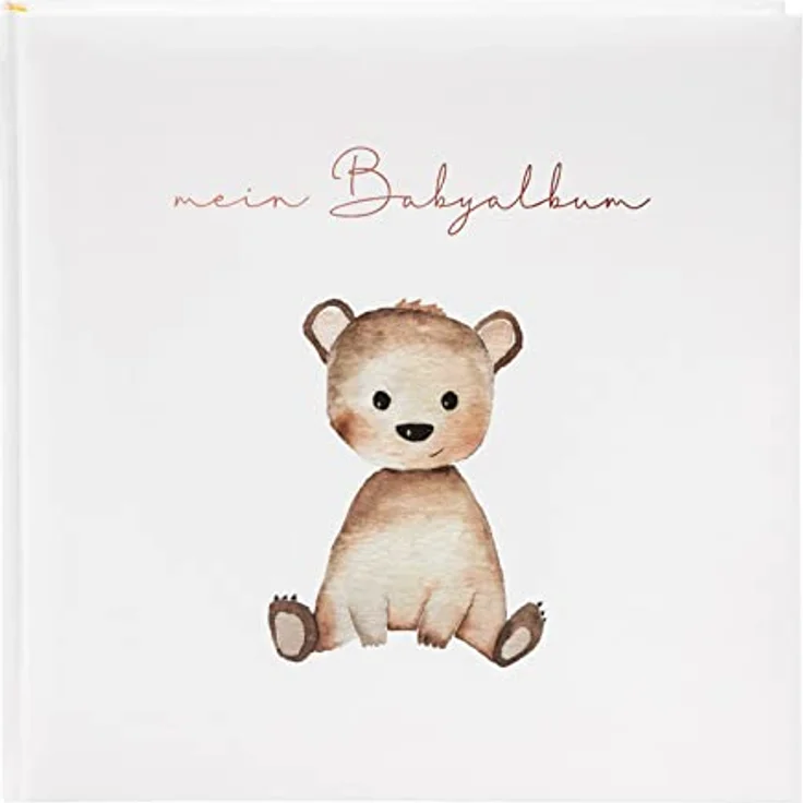 goldbuch 24 458 Fotoalbum Teddybär Foto Album 60 weiße Seiten für 120 Bilder, Babyfotobuch Beige 25 x 25 x 4 cm – Bild 1
