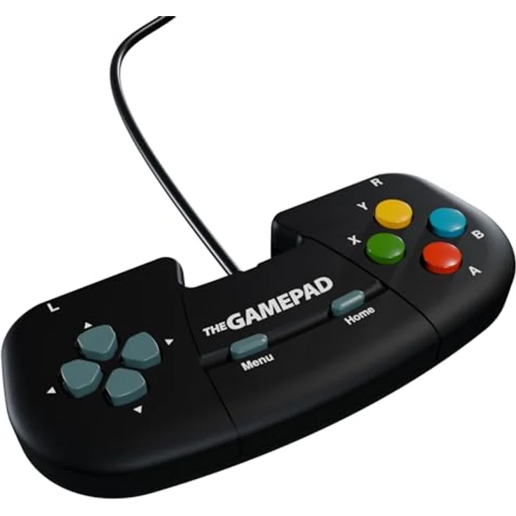 PLAION Retro Games THEGAMEPAD, Ergonomisches schwarzes USB Gamepad mit 8 Tasten für PC, THEC64 Mini & A500 Mini – Bild 6